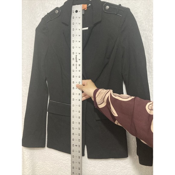 White House Black Market Jacket 00 Black Blazer Military Rayon Business Womens - Picture 6 of 8